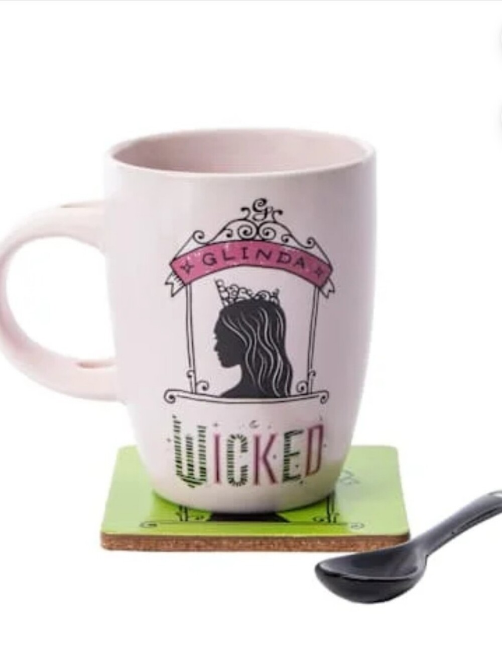 Wicked Themed "Glinda" Ceramic Mug, Coaster Bundle Set - 3 Pcs NIB - Picture 3 of 6